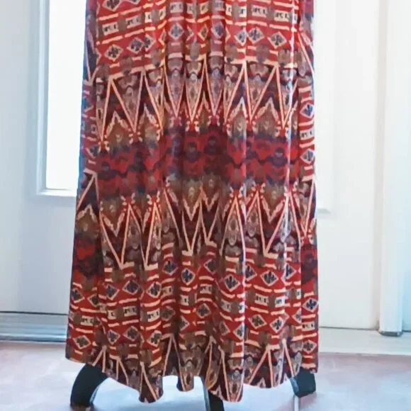 T-Bags Los Angeles Womens Long Beautiful Aztec Design Maxi Tank Dress - Picture 4 of 16